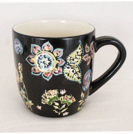 Black Flower Mugg 