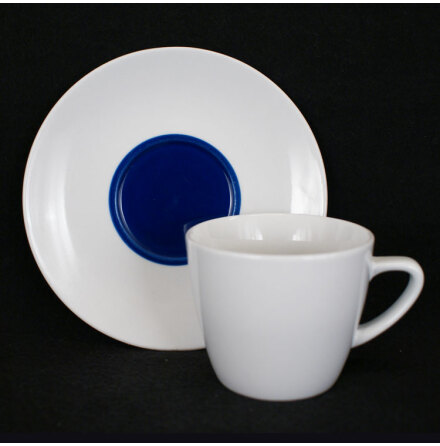 fler föremål Kaffekopp med fat prick blå