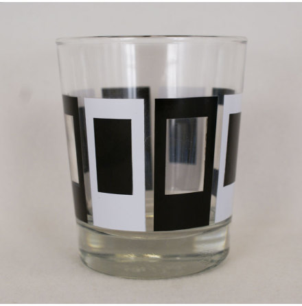 dricksglas med dekor Dricksglas Godis Mix - rektanglar svart/vita